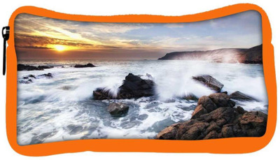

Snoogg Eco Friendly Canvas Water Hitting The Stone Designer Student Pen Pencil Case Coin Purse Pouch Cosmetic Makeup Bag (ORANGE) Pouch(Multicolor)