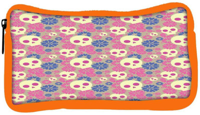 

Snoogg Eco Friendly Canvas Skull Flower Pattern Student Pen Pencil Case Coin Purse Pouch Cosmetic Makeup Bag (ORANGE) Pouch(Multicolor)