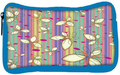 

Snoogg Eco Friendly Canvas Cream Floral Pattern Designer Student Pen Pencil Case Coin Purse Pouch Cosmetic Makeup Bag (BLUE) Pouch(Multicolor)