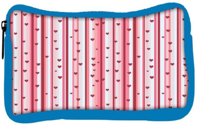 

Snoogg Eco Friendly Canvas Small Hearts Red Strips Designer Student Pen Pencil Case Coin Purse Pouch Cosmetic Makeup Bag (BLUE) Pouch(Multicolor)