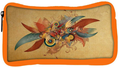 

Snoogg Eco Friendly Canvas Feathers And Circles Designer Student Pen Pencil Case Coin Purse Pouch Cosmetic Makeup Bag (ORANGE) Pouch(Multicolor)