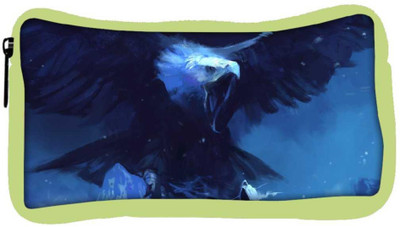 

Snoogg Eco Friendly Canvas Roaring Eagle Designer Student Pen Pencil Case Coin Purse Pouch Cosmetic Makeup Bag (GREEN) Pouch(Multicolor)