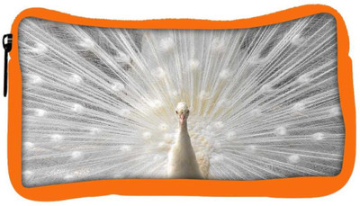 

Snoogg Eco Friendly Canvas White Peacock Designer Student Pen Pencil Case Coin Purse Pouch Cosmetic Makeup Bag (ORANGE) Pouch(Multicolor)