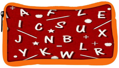 

Snoogg Eco Friendly Canvas White Alphabets Red Designer Student Pen Pencil Case Coin Purse Pouch Cosmetic Makeup Bag (ORANGE) Pouch(Multicolor)