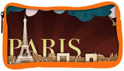 

Snoogg Eco Friendly Canvas Paper Paris Designer Student Pen Pencil Case Coin Purse Pouch Cosmetic Makeup Bag (ORANGE) Pouch(Multicolor)