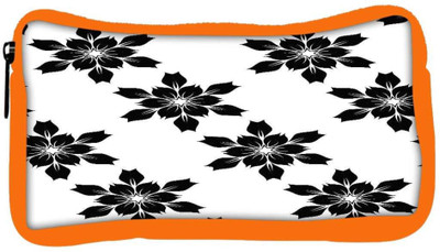 

Snoogg Eco Friendly Canvas Black Floral Designer Student Pen Pencil Case Coin Purse Pouch Cosmetic Makeup Bag (ORANGE) Pouch(Multicolor)