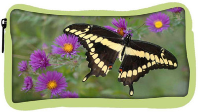 

Snoogg Eco Friendly Canvas Black Flying Butterfly Designer Student Pen Pencil Case Coin Purse Pouch Cosmetic Makeup Bag (GREEN) Pouch(Multicolor)