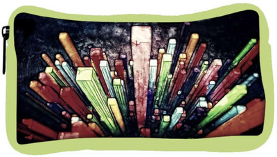 

Snoogg Eco Friendly Canvas Crystals Digital Art Designer Student Pen Pencil Case Coin Purse Pouch Cosmetic Makeup Bag (GREEN) Pouch(Multicolor)