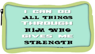 

Snoogg Eco Friendly Canvas Him Who Gives Me Strength Quote Student Pen Pencil Case Coin Purse Pouch Cosmetic Makeup Bag (GREEN) Pouch(Multicolor)
