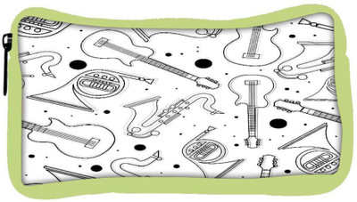 

Snoogg Eco Friendly Canvas Black Instruments Designer Student Pen Pencil Case Coin Purse Pouch Cosmetic Makeup Bag (GREEN) Pouch(Multicolor)