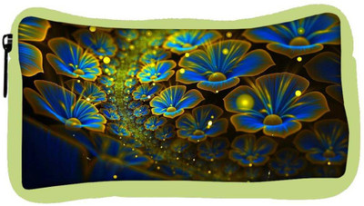 

Snoogg Eco Friendly Canvas Blue Floral Petals Designer Student Pen Pencil Case Coin Purse Pouch Cosmetic Makeup Bag (GREEN) Pouch(Multicolor)