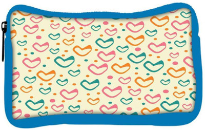 

Snoogg Eco Friendly Canvas Multicolor Hearts Cream Pattern Designer Student Pen Pencil Case Coin Purse Pouch Cosmetic Makeup Bag (BLUE) Pouch(Multicolor)