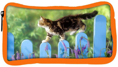 

Snoogg Eco Friendly Canvas Cat Walking Designer Student Pen Pencil Case Coin Purse Pouch Cosmetic Makeup Bag (ORANGE) Pouch(Multicolor)