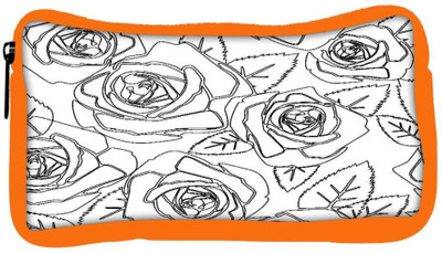 

Snoogg Eco Friendly Canvas Black Roses White Pattern Designer Student Pen Pencil Case Coin Purse Pouch Cosmetic Makeup Bag (ORANGE) Pouch(Multicolor)