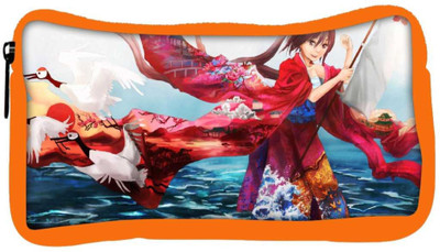 

Snoogg Eco Friendly Canvas Kisuki Designer Student Pen Pencil Case Coin Purse Pouch Cosmetic Makeup Bag (ORANGE) Pouch(Multicolor)