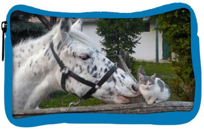 

Snoogg Eco Friendly Canvas Horse And Cat Designer Student Pen Pencil Case Coin Purse Pouch Cosmetic Makeup Bag (BLUE) Pouch(Multicolor)