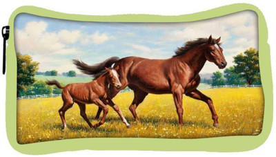 

Snoogg Eco Friendly Canvas Parental Horse Designer Student Pen Pencil Case Coin Purse Pouch Cosmetic Makeup Bag (GREEN) Pouch(Multicolor)