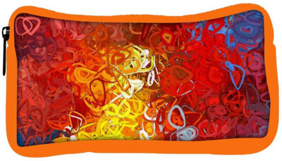 

Snoogg Eco Friendly Canvas Red Abstract Student Pen Pencil Case Coin Purse Pouch Cosmetic Makeup Bag (ORANGE) Pouch(Multicolor)