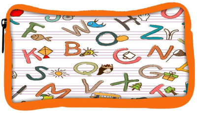 

Snoogg Eco Friendly Canvas Alphabets On Books Designer Student Pen Pencil Case Coin Purse Pouch Cosmetic Makeup Bag (ORANGE) Pouch(Multicolor)