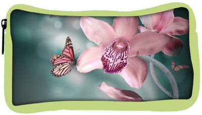 

Snoogg Eco Friendly Canvas Pink Flower And Butterfly Designer Student Pen Pencil Case Coin Purse Pouch Cosmetic Makeup Bag (GREEN) Pouch(Multicolor)