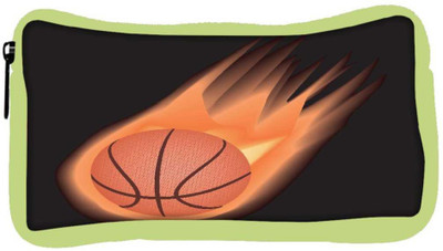 

Snoogg Eco Friendly Canvas Basketball Fire Student Pen Pencil Case Coin Purse Pouch Cosmetic Makeup Bag (GREEN) Pouch(Multicolor)
