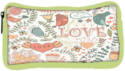 

Snoogg Eco Friendly Canvas Love Colorful Birds Designer Student Pen Pencil Case Coin Purse Pouch Cosmetic Makeup Bag (GREEN) Pouch(Multicolor)