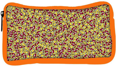 

Snoogg Eco Friendly Canvas Happy Faces Designer Student Pen Pencil Case Coin Purse Pouch Cosmetic Makeup Bag (ORANGE) Pouch(Multicolor)