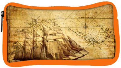 

Snoogg Eco Friendly Canvas Navigator'S Map Designer Student Pen Pencil Case Coin Purse Pouch Cosmetic Makeup Bag (ORANGE) Pouch(Multicolor)