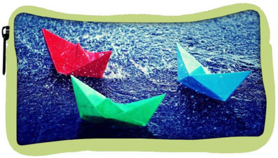 

Snoogg Eco Friendly Canvas Paper Boats Designer Student Pen Pencil Case Coin Purse Pouch Cosmetic Makeup Bag (GREEN) Pouch(Multicolor)