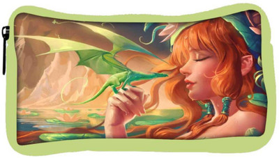 

Snoogg Eco Friendly Canvas Dragon Angel Student Pen Pencil Case Coin Purse Pouch Cosmetic Makeup Bag (GREEN) Pouch(Multicolor)