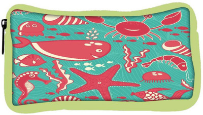 

Snoogg Eco Friendly Canvas Red Fish World Abstract Designer Student Pen Pencil Case Coin Purse Pouch Cosmetic Makeup Bag (GREEN) Pouch(Multicolor)