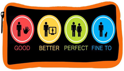 

Snoogg Eco Friendly Canvas Good Better Perfect Fine Too Student Pen Pencil Case Coin Purse Pouch Cosmetic Makeup Bag (ORANGE) Pouch(Multicolor)