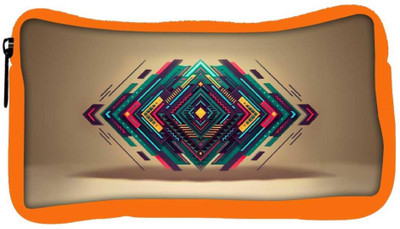 

Snoogg Eco Friendly Canvas Diamond Shape Abstract Designer Student Pen Pencil Case Coin Purse Pouch Cosmetic Makeup Bag (ORANGE) Pouch(Multicolor)