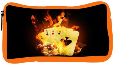 

Snoogg Eco Friendly Canvas Triple Ace Fire Student Pen Pencil Case Coin Purse Pouch Cosmetic Makeup Bag (ORANGE) Pouch(Multicolor)