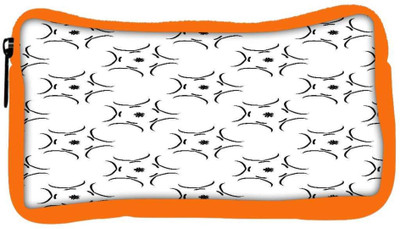 

Snoogg Eco Friendly Canvas White Pattern Designer Student Pen Pencil Case Coin Purse Pouch Cosmetic Makeup Bag (ORANGE) Pouch(Multicolor)