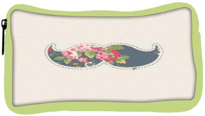 

Snoogg Eco Friendly Canvas Mustache Floral Student Pen Pencil Case Coin Purse Pouch Cosmetic Makeup Bag (GREEN) Pouch(Multicolor)