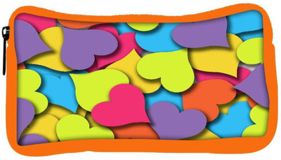 

Snoogg Eco Friendly Canvas Multicolor Hearts Designer Student Pen Pencil Case Coin Purse Pouch Cosmetic Makeup Bag (ORANGE) Pouch(Multicolor)