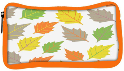 

Snoogg Eco Friendly Canvas Colorful Leaves White Pattern Designer Student Pen Pencil Case Coin Purse Pouch Cosmetic Makeup Bag (ORANGE) Pouch(Multicolor)