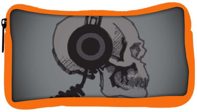 

Snoogg Eco Friendly Canvas Skull With Headphones Designer Student Pen Pencil Case Coin Purse Pouch Cosmetic Makeup Bag (ORANGE) Pouch(Multicolor)