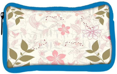 

Snoogg Eco Friendly Canvas Green Leaf White Pattern Designer Student Pen Pencil Case Coin Purse Pouch Cosmetic Makeup Bag (BLUE) Pouch(Multicolor)
