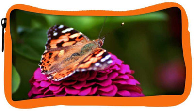 

Snoogg Eco Friendly Canvas Butterfly In Pink Flower Designer Student Pen Pencil Case Coin Purse Pouch Cosmetic Makeup Bag (ORANGE) Pouch(Multicolor)