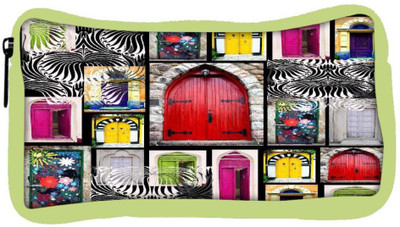 

Snoogg Eco Friendly Canvas Doors Close To Open Student Pen Pencil Case Coin Purse Pouch Cosmetic Makeup Bag (GREEN) Pouch(Multicolor)