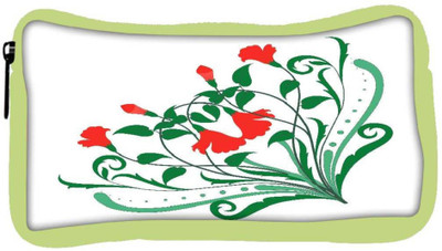 

Snoogg Eco Friendly Canvas Corner Floral Designs Student Pen Pencil Case Coin Purse Pouch Cosmetic Makeup Bag (GREEN) Pouch(Multicolor)