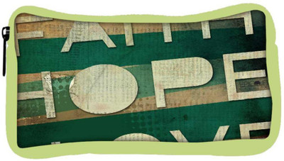 

Snoogg Eco Friendly Canvas Faith Hope Love Designer Student Pen Pencil Case Coin Purse Pouch Cosmetic Makeup Bag (GREEN) Pouch(Multicolor)