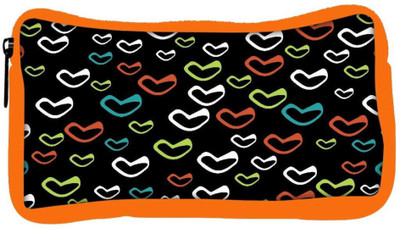 

Snoogg Eco Friendly Canvas Multicolor Hearts Black Pattern Designer Student Pen Pencil Case Coin Purse Pouch Cosmetic Makeup Bag (ORANGE) Pouch(Multicolor)