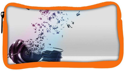 

Snoogg Eco Friendly Canvas Music Comes From The Headphones Designer Student Pen Pencil Case Coin Purse Pouch Cosmetic Makeup Bag (ORANGE) Pouch(Multicolor)