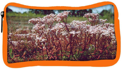 

Snoogg Eco Friendly Canvas White Flower Designer Student Pen Pencil Case Coin Purse Pouch Cosmetic Makeup Bag (ORANGE) Pouch(Multicolor)