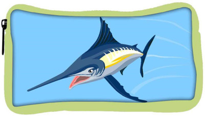 

Snoogg Eco Friendly Canvas Blue Marlin Fish Jumping Retro Student Pen Pencil Case Coin Purse Pouch Cosmetic Makeup Bag (GREEN) Pouch(Multicolor)