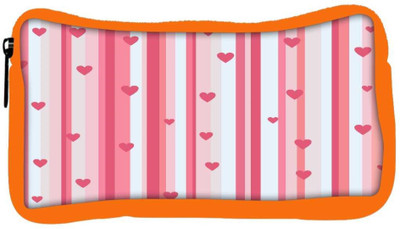

Snoogg Eco Friendly Canvas Small Hearts Strips Pattern Designer Student Pen Pencil Case Coin Purse Pouch Cosmetic Makeup Bag (ORANGE) Pouch(Multicolor)