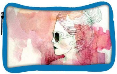 

Snoogg Eco Friendly Canvas White Lady Designer Student Pen Pencil Case Coin Purse Pouch Cosmetic Makeup Bag (BLUE) Pouch(Multicolor)